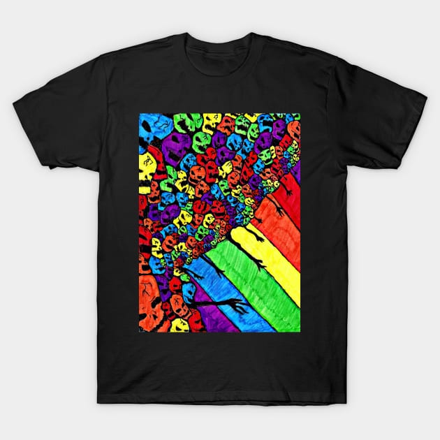 Rainbow Skull 1 T-Shirt by Mr. Leon Artwork